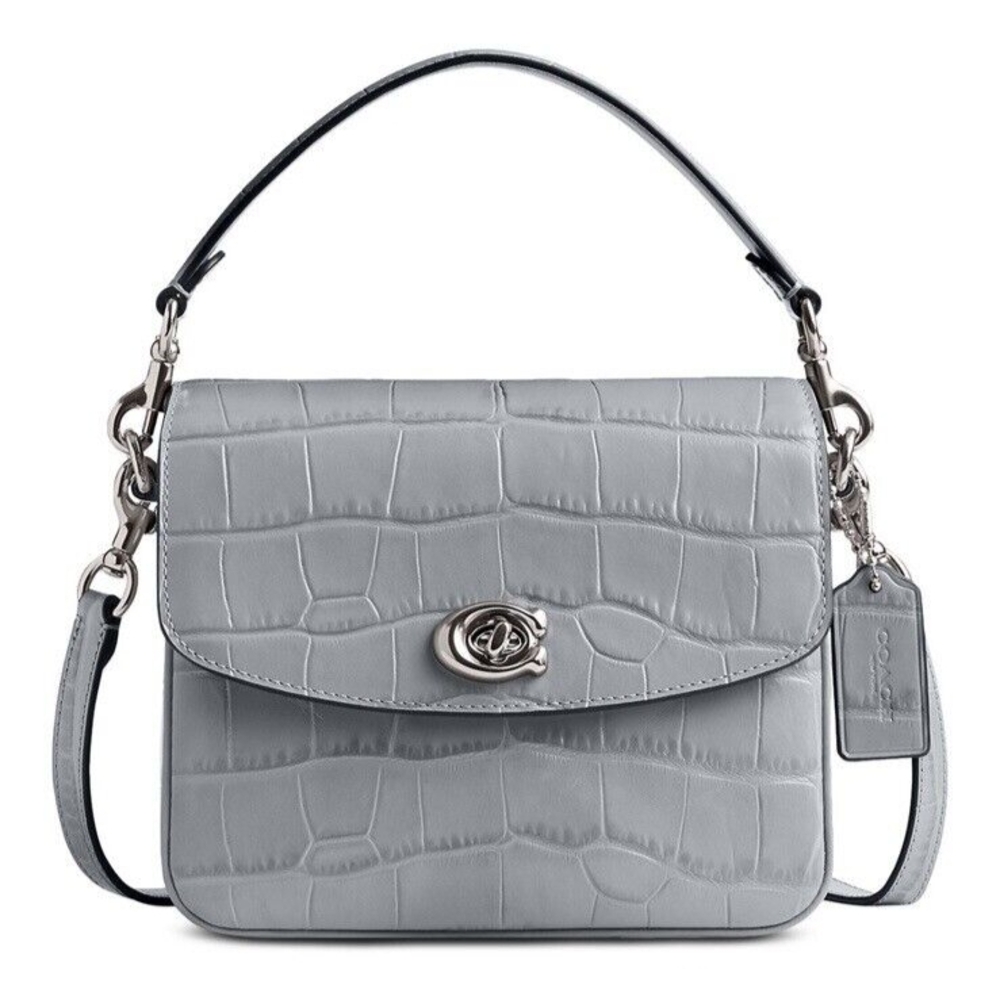 Coach Gray Crocodile-Embossed Bag